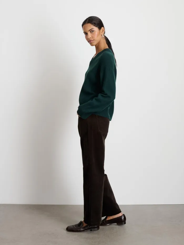 Rowan VNeck In Cashmere Cypress Green Women Alex Mill Sweaters