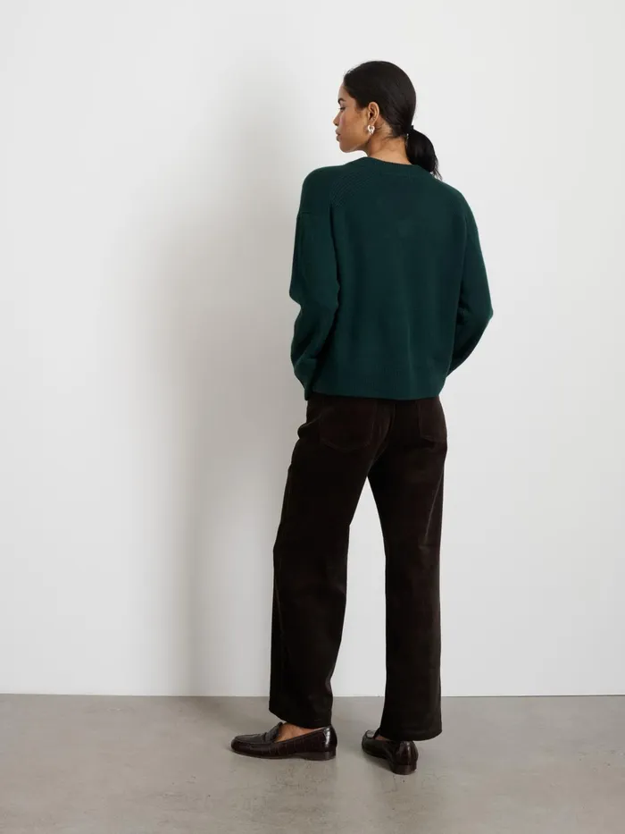 Rowan VNeck In Cashmere Cypress Green Women Alex Mill Sweaters