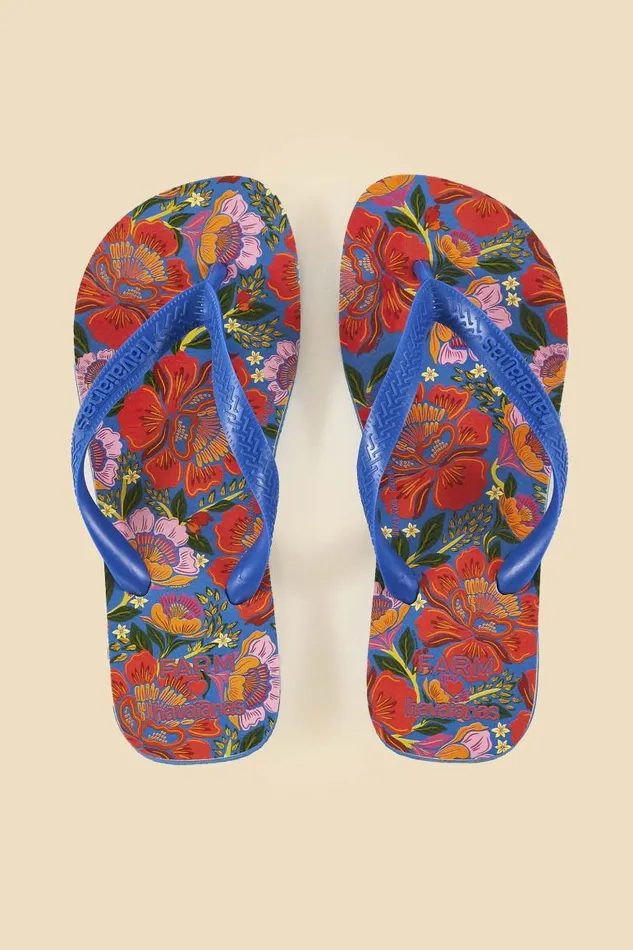 Sandals Women FARM Rio Blue Flowers Garden Havaianas Sandals Sandals Women FARM Rio Blue Flowers Garden Havaianas Sandals