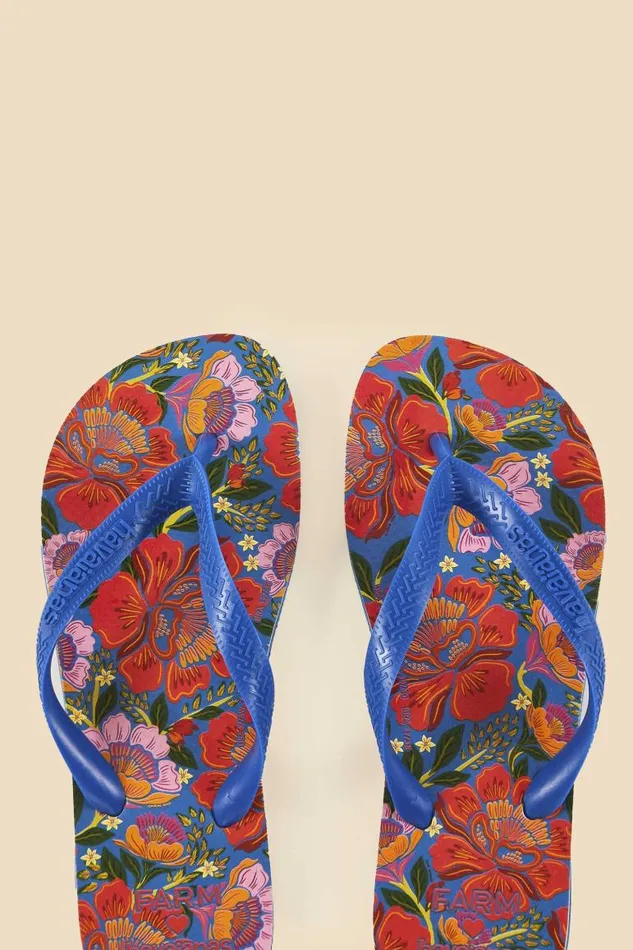 Sandals Women FARM Rio Blue Flowers Garden Havaianas Sandals Sandals Women FARM Rio Blue Flowers Garden Havaianas Sandals