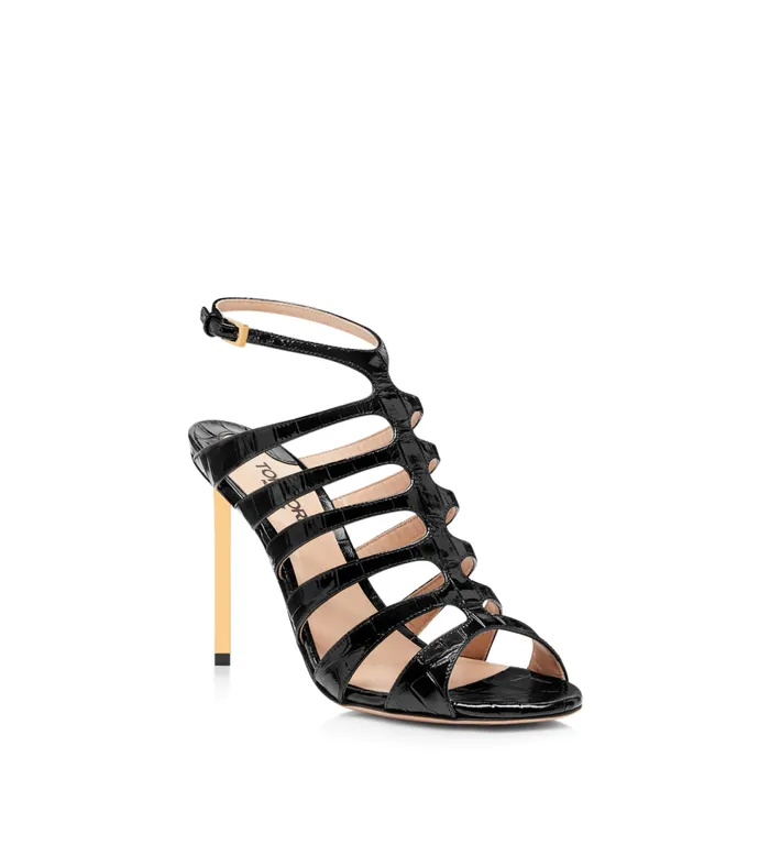Sandals Women TOM FORD STAMPED CROCODILE LEATHER CARINE SANDAL Sandals Women TOM FORD STAMPED CROCODILE LEATHER CARINE SANDAL