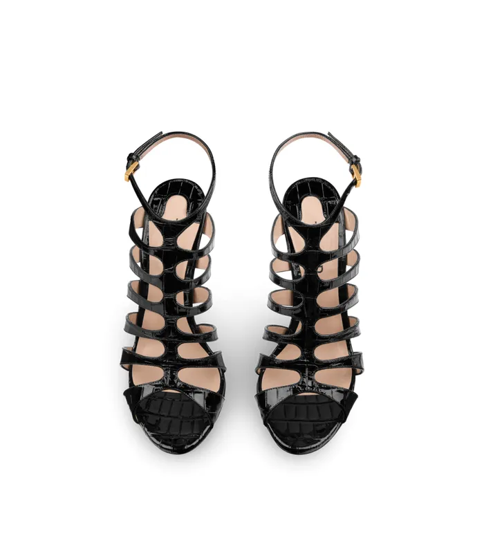 Sandals Women TOM FORD STAMPED CROCODILE LEATHER CARINE SANDAL Sandals Women TOM FORD STAMPED CROCODILE LEATHER CARINE SANDAL