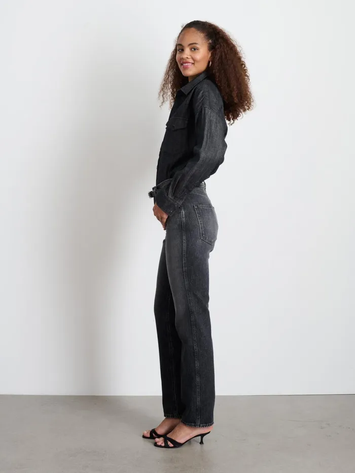 Santa Fe Shirt In Black Denim Black Wash Women Alex Mill Shirts Tops