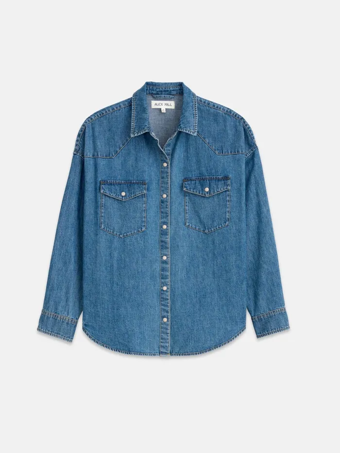 Santa Fe Shirt In Denim Santa Fe Medium Wash Women Alex Mill Denim