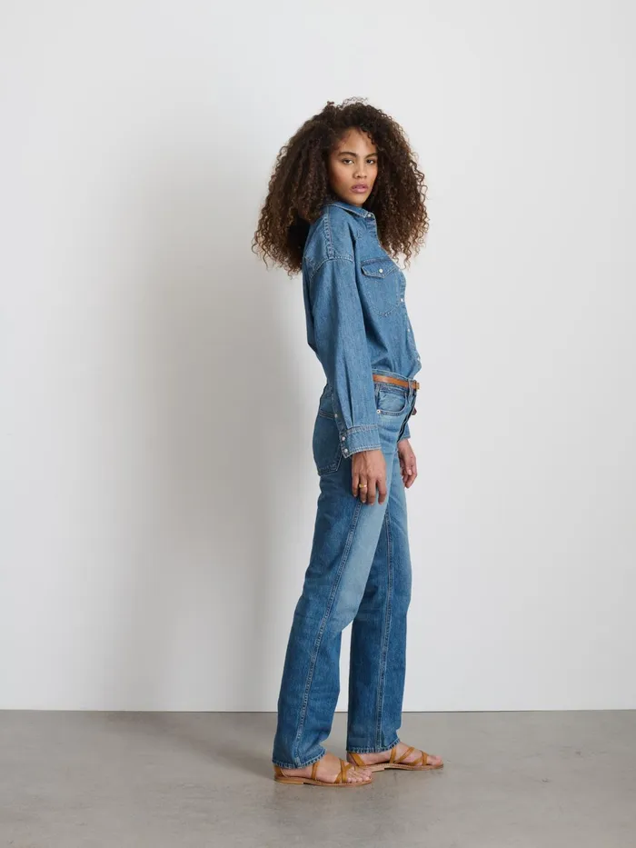 Santa Fe Shirt In Denim Santa Fe Medium Wash Women Alex Mill Denim