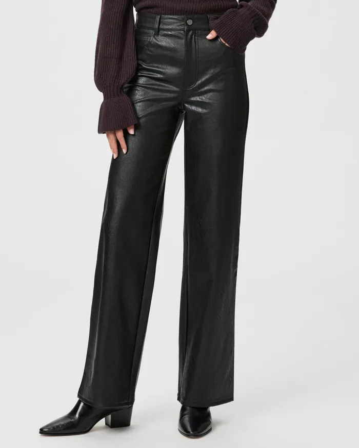 Sasha Wide Leg Pant 8211 Black Faux Leather Women PAIGE Pants Sasha Wide Leg Pant 8211 Black Faux Leather Women PAIGE Pants