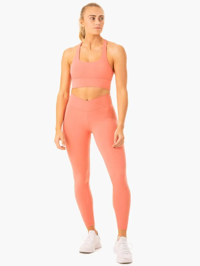 Serene Cross Over Scrunch Leggings 8211 Rose Pink Women Ryderwear Leggings