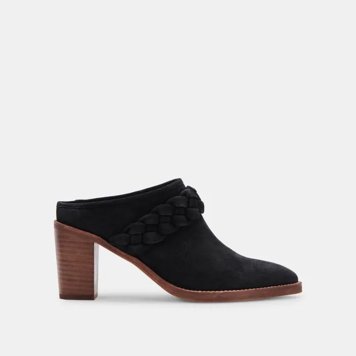 Serla Mules Black Nubuck Women Dolce Vita Mules and Clogs
