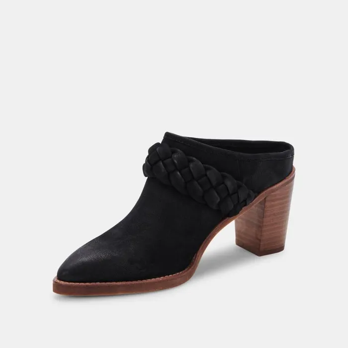 Serla Mules Black Nubuck Women Dolce Vita Mules and Clogs