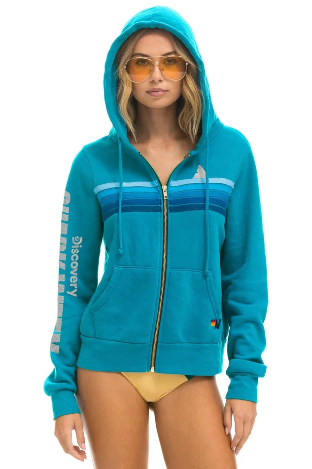 SHARK WEEK 2024 ZIP HOODIE 8211 TEAL Women Aviator Nation Hoodies