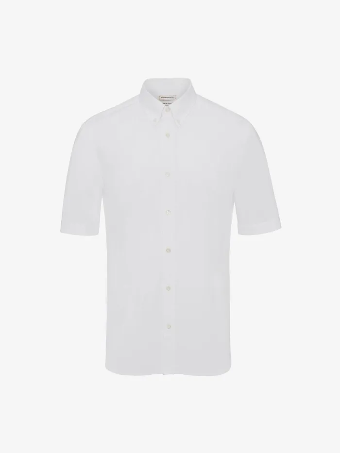 Shirts Men Alexander McQueen Cotton Poplin Shirt White