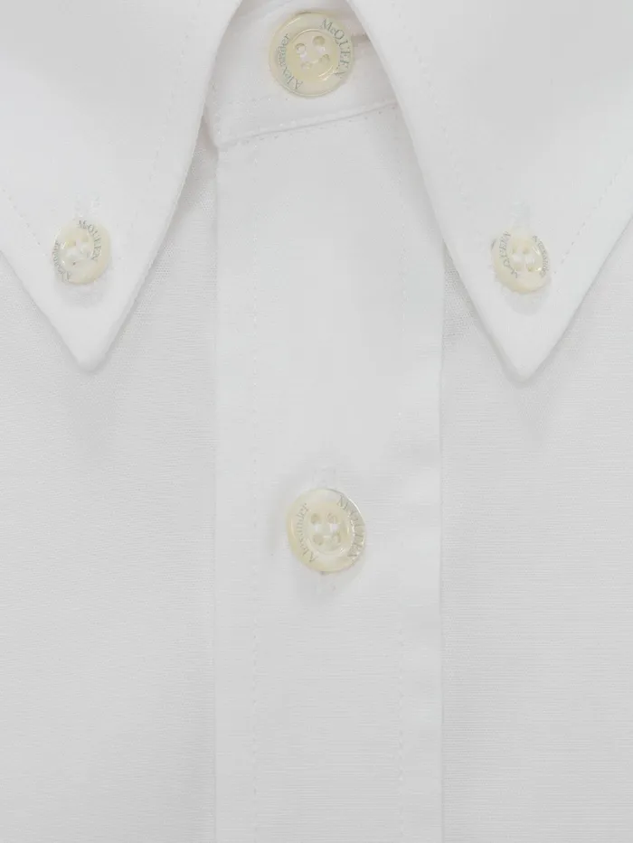 Shirts Men Alexander McQueen Cotton Poplin Shirt White