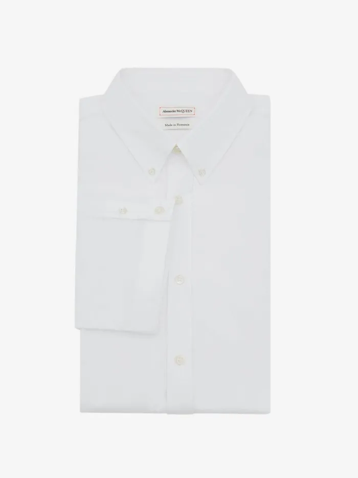 Shirts Men Alexander McQueen Cotton Poplin Shirt White