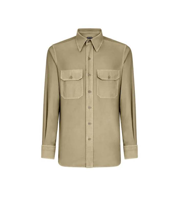 Shirts Men TOM FORD LIGHT MOLESKIN MILITARY FIT SHIRT