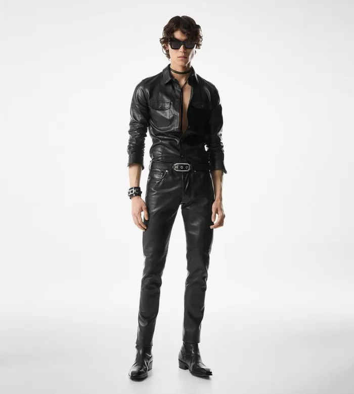 Shirts Men TOM FORD SHINY NAPPA PLONGE WESTERN SHIRT Black Shirts Men TOM FORD SHINY NAPPA PLONGE WESTERN SHIRT Black