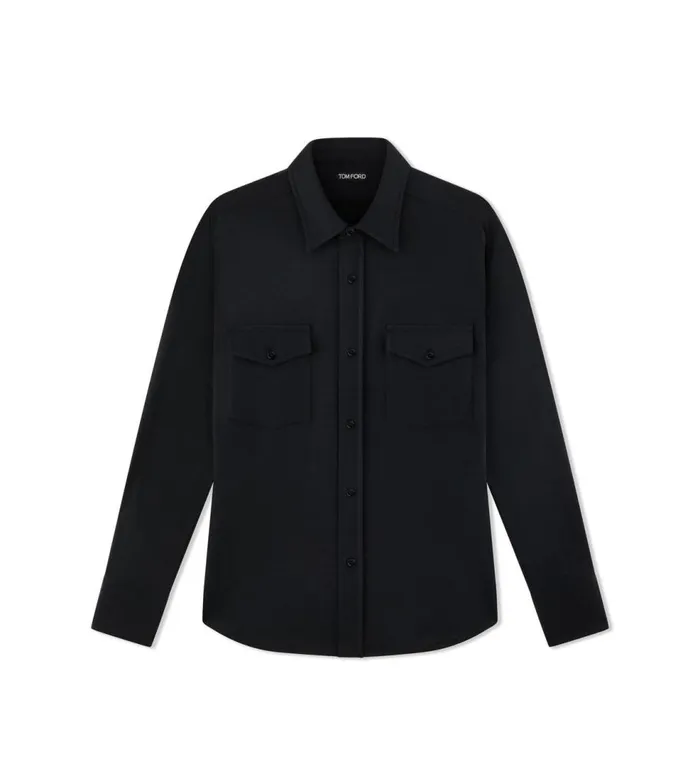 Shirts Men TOM FORD SILK COTTON BLEND SHIRT Black