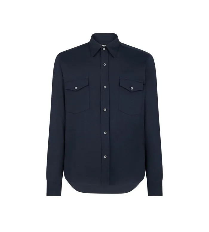 Shirts Men TOM FORD SILK COTTON BLEND SHIRT Navy