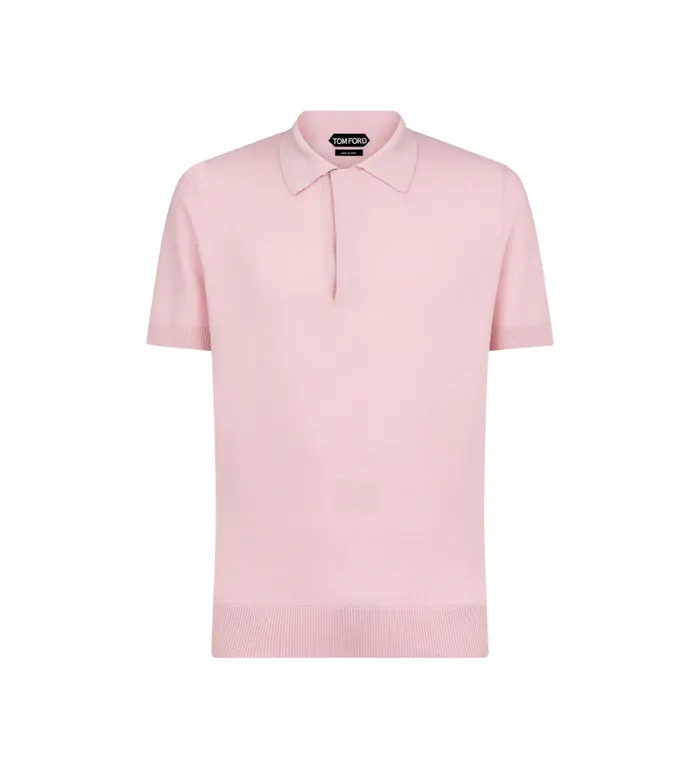 Shirts Men TOM FORD SILK COTTON TEXTURED POLO
