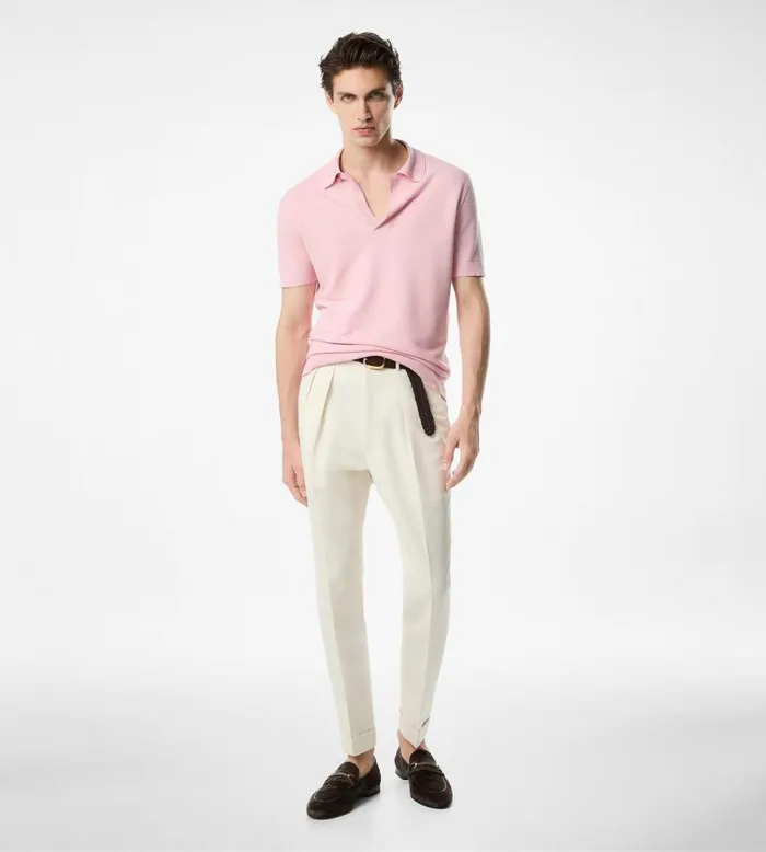 Shirts Men TOM FORD SILK COTTON TEXTURED POLO Shirts Men TOM FORD SILK COTTON TEXTURED POLO