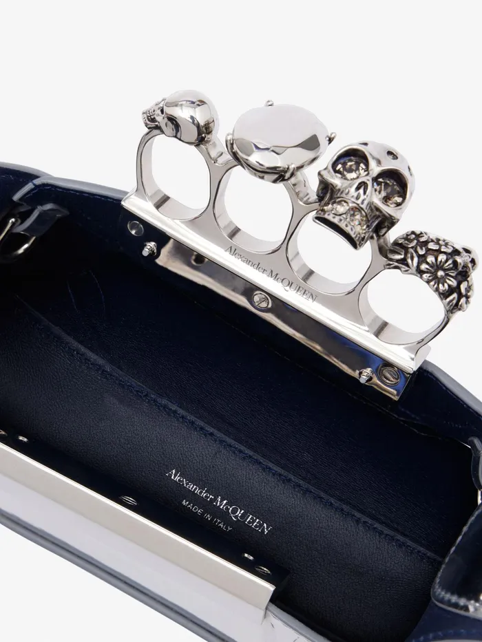 Shoulder Bags Women Alexander McQueen The Jewelled Hobo Mini Bag Silver