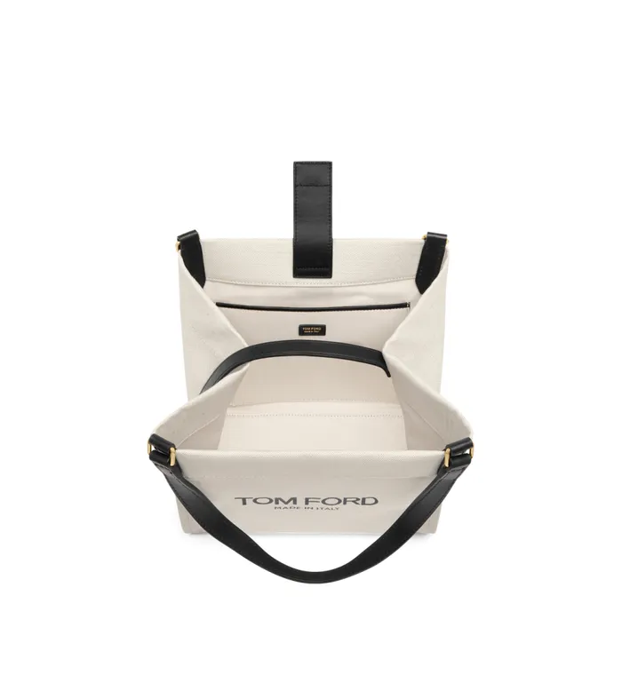 Shoulder Bags Women TOM FORD COTTON CANVAS AND SMOOTH LEATHER AMALFI MEDIUM TOTE Rope Black Shoulder Bags Women TOM FORD COTTON CANVAS AND SMOOTH LEATHER AMALFI MEDIUM TOTE Rope Black