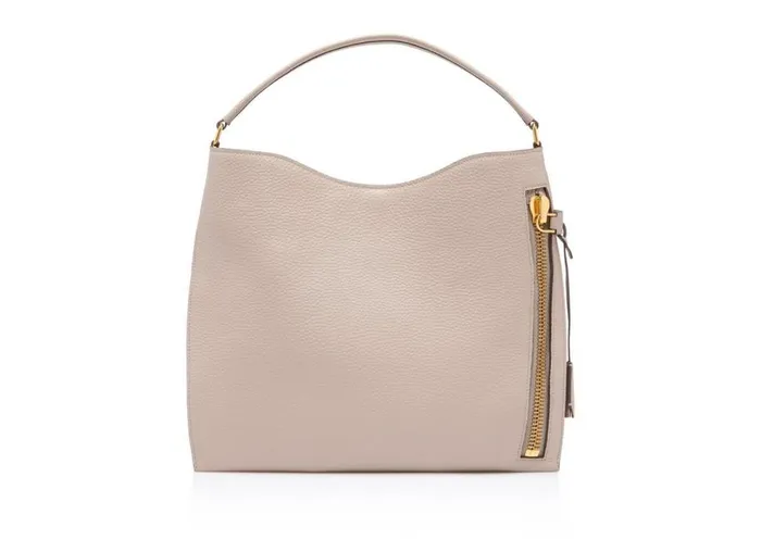 Shoulder Bags Women TOM FORD GRAIN LEATHER SMALL ALIX HOBO Silk Taupe