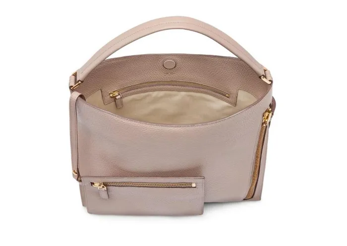 Shoulder Bags Women TOM FORD GRAIN LEATHER SMALL ALIX HOBO Silk Taupe Shoulder Bags Women TOM FORD GRAIN LEATHER SMALL ALIX HOBO Silk Taupe