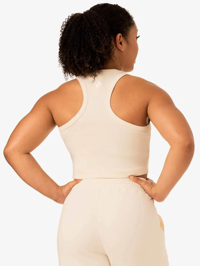 Sideline Rib Crop Tank 8211 Vanilla Women Ryderwear Trackset