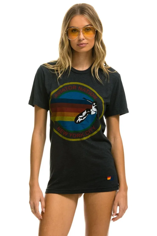 SIGNATURE NEW YORK CITY TEE 8211 CHARCOAL Men Aviator Nation Tees