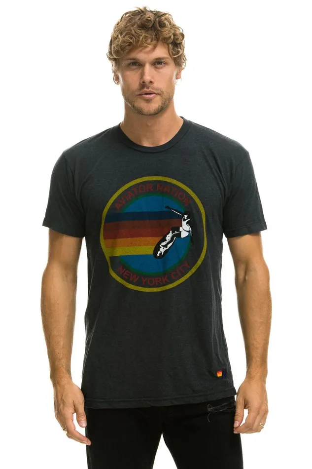 SIGNATURE NEW YORK CITY TEE 8211 CHARCOAL Men Aviator Nation Tees