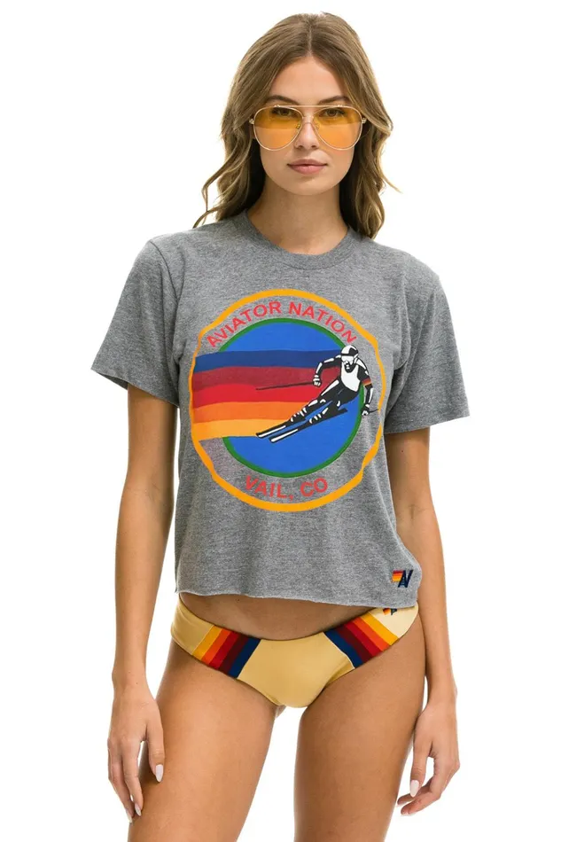 SIGNATURE VAIL BOYFRIEND TEE 8211 HEATHER Women Aviator Nation Tees