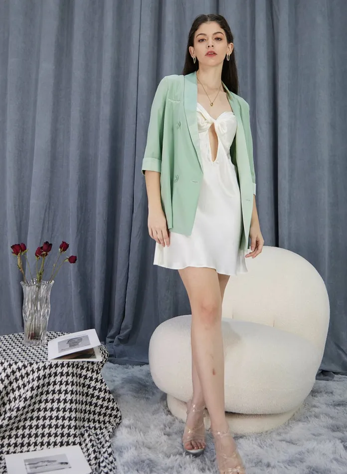 Silk Maison Blazers Designer Casual Silk Blazer Greenland 8211 Women