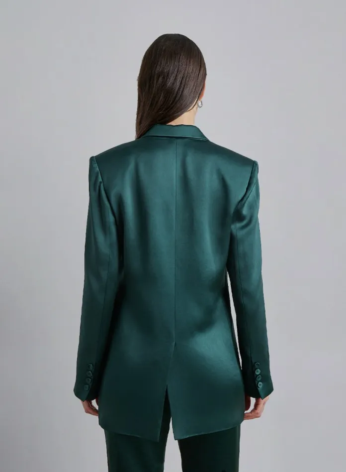 Silk Maison Blazers TieWaist Blazer Dark Green 8211 Women