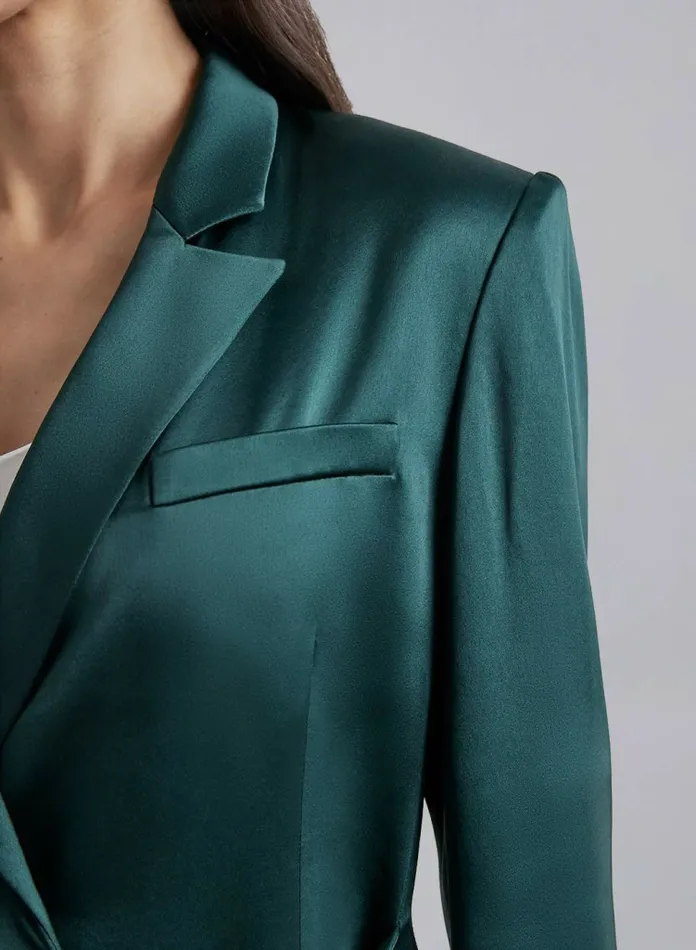 Silk Maison Blazers TieWaist Blazer Dark Green 8211 Women