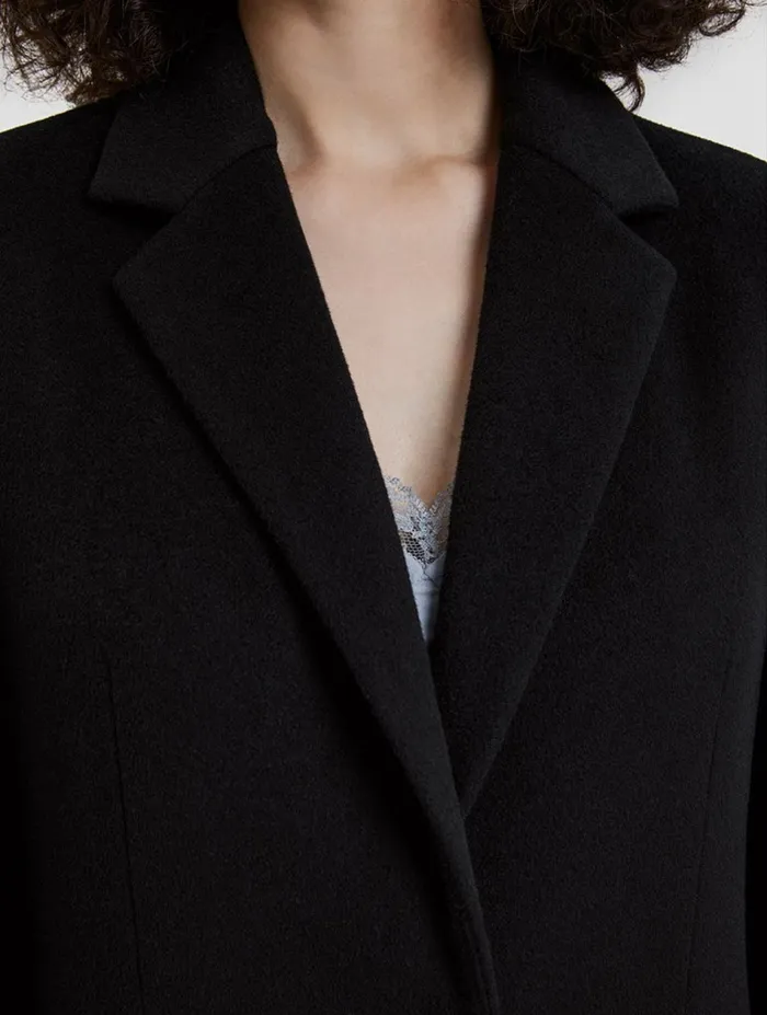 Silk Maison Coats V Neck Long DressCoat Black 8211 Women Silk Maison Coats V Neck Long DressCoat Black 8211 Women