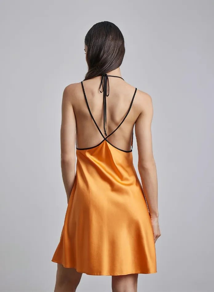 Silk Maison CutOut Dresses Pumpkin Spice Silk Slip Dress Marigold 8211 Women