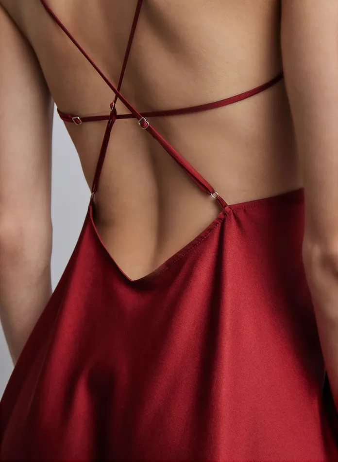 Silk Maison HighLow Dresses Allure HiLow Silk Slip Dress Burgundy 8211 Women