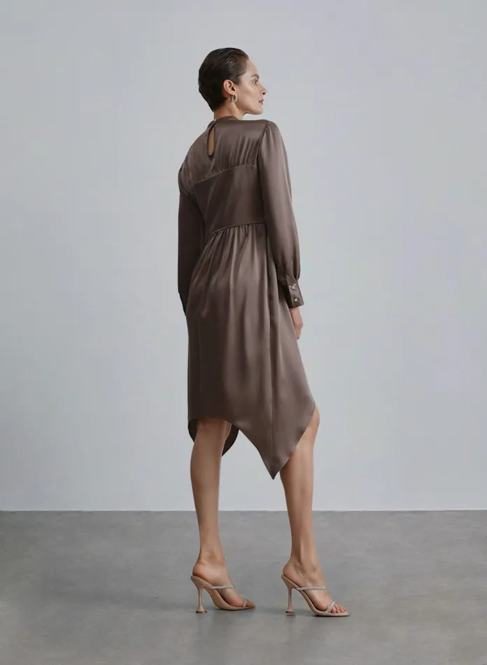 Silk Maison HighLow Dresses Classic Corset Silk Dress Suva Grey 8211 Women