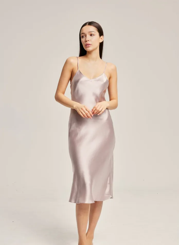 Silk Maison Jumpsuits Midnight Posh Silk Slip Dress Dove Grey 8211 Women