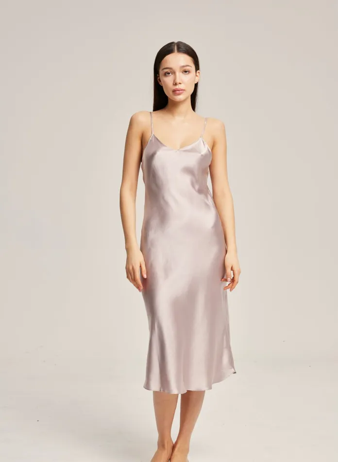 Silk Maison Jumpsuits Midnight Posh Silk Slip Dress Dove Grey 8211 Women