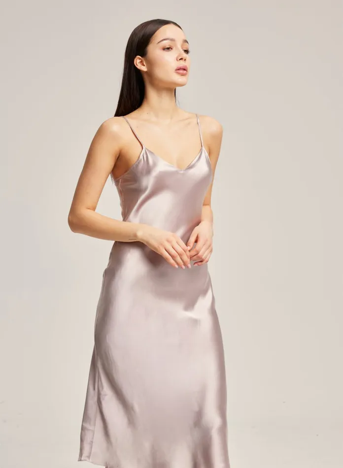Silk Maison Jumpsuits Midnight Posh Silk Slip Dress Dove Grey 8211 Women