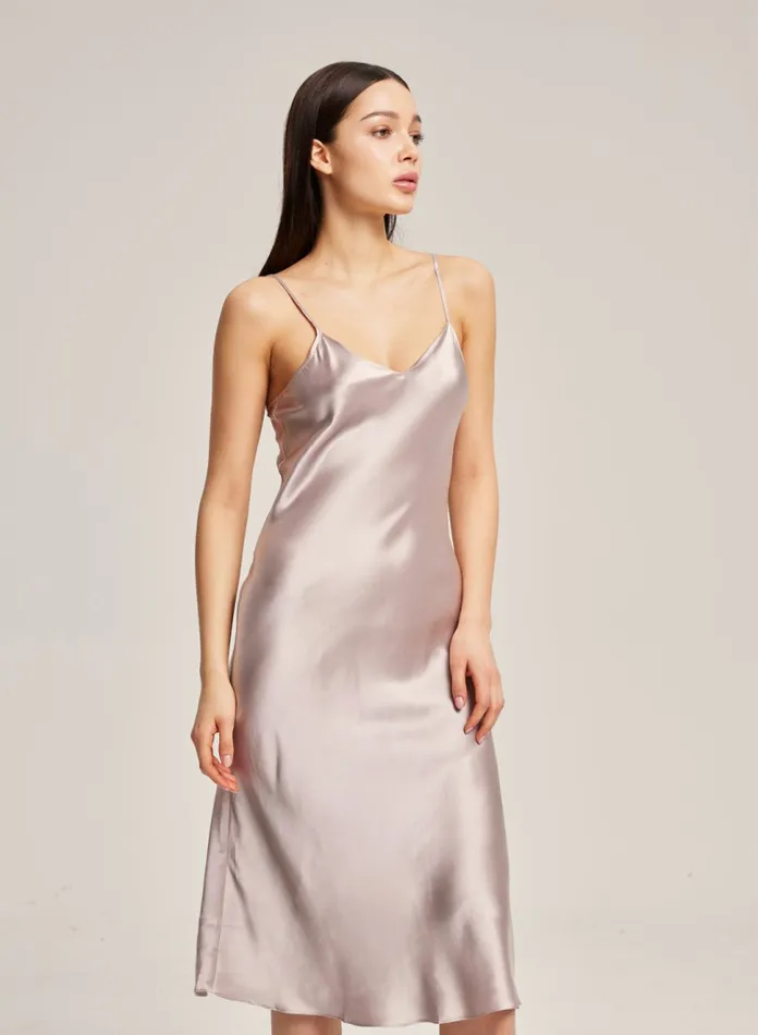Silk Maison Jumpsuits Midnight Posh Silk Slip Dress Dove Grey 8211 Women
