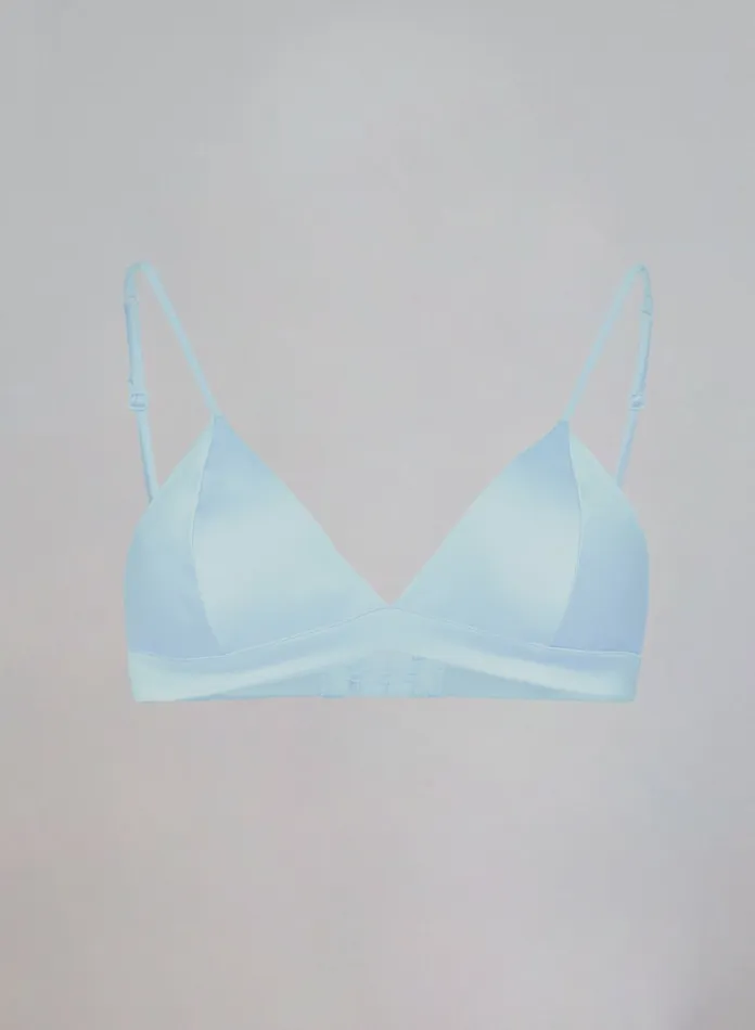 Silk Maison Lingerie French Triangle Silk Bra Sky Blue 8211 Women