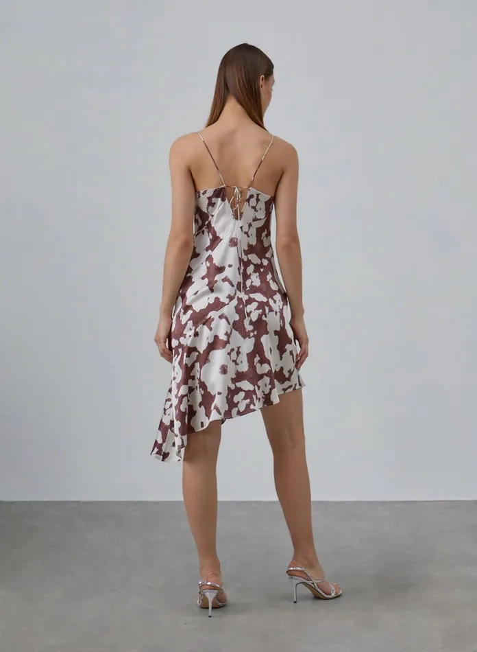 Silk Maison Prints and Patterns Floral Asymmetrical Silk Dress Vandyck Brown 8211 Women Silk Maison Prints and Patterns Floral Asymmetrical Silk Dress Vandyck Brown 8211 Women
