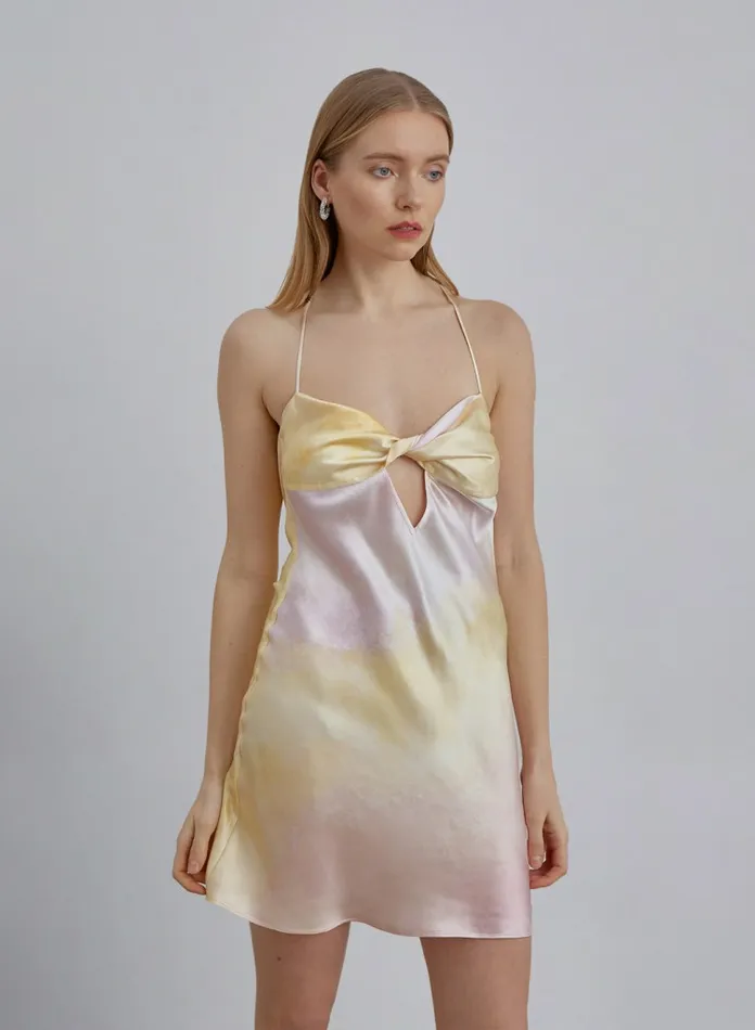 Silk Maison Prints and Patterns Keyhole Front Silk Mini Slip Dress Sugar Pastel 8211 Women Silk Maison Prints and Patterns Keyhole Front Silk Mini Slip Dress Sugar Pastel 8211 Women