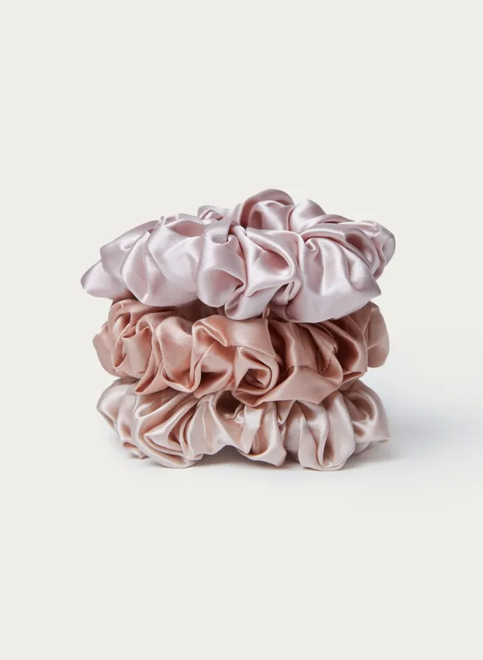 Silk Maison Scrunchies and Headbands 22 Momme Silk Pink Blush Scrunchies Set 8211 Women