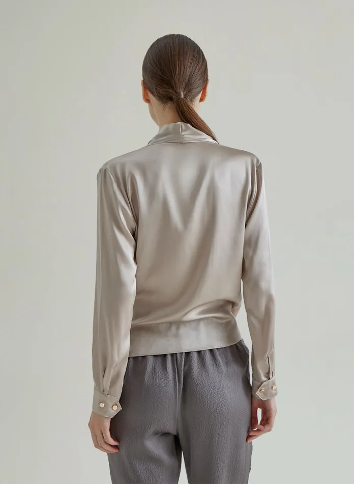 Silk Maison Shirts Irregularred PleatedSilkBlouse Dusty Rose 8211 Women