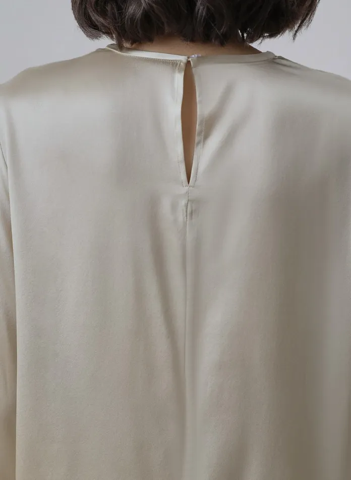 Silk Maison Shirts Round Neck Silk Blouse Beige 8211 Women