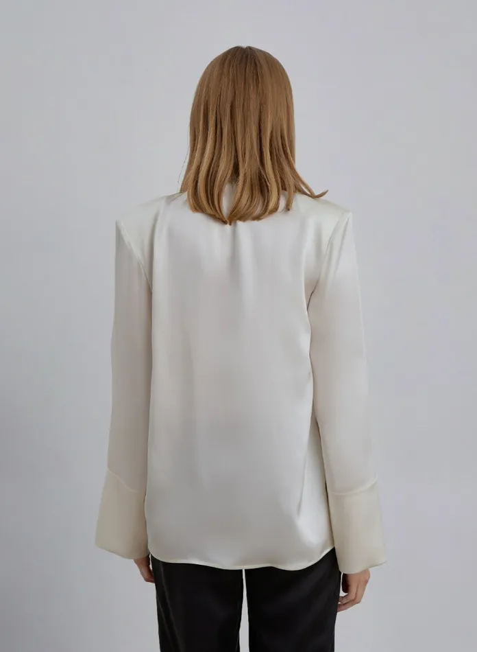 Silk Maison Shirts Shoulder Pad Silk Shirt Ivory 8211 Women Silk Maison Shirts Shoulder Pad Silk Shirt Ivory 8211 Women