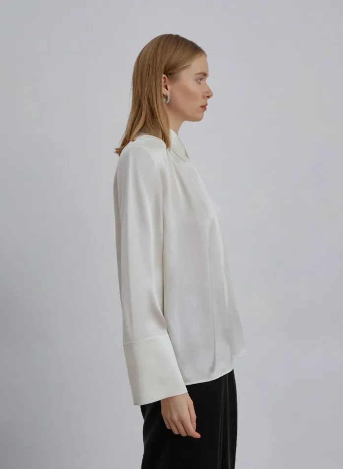Silk Maison Shirts Shoulder Pad Silk Shirt Ivory 8211 Women Silk Maison Shirts Shoulder Pad Silk Shirt Ivory 8211 Women